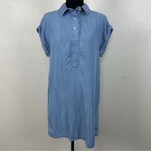 Vineyard Vines Chambray Pullover Shirt Dress Rolled Sleeve Women's Size 2